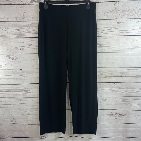 NY Collection Pants - NY Collection 2X-Large Pants Career Stretch Black Wide Leg Elastic Waist New